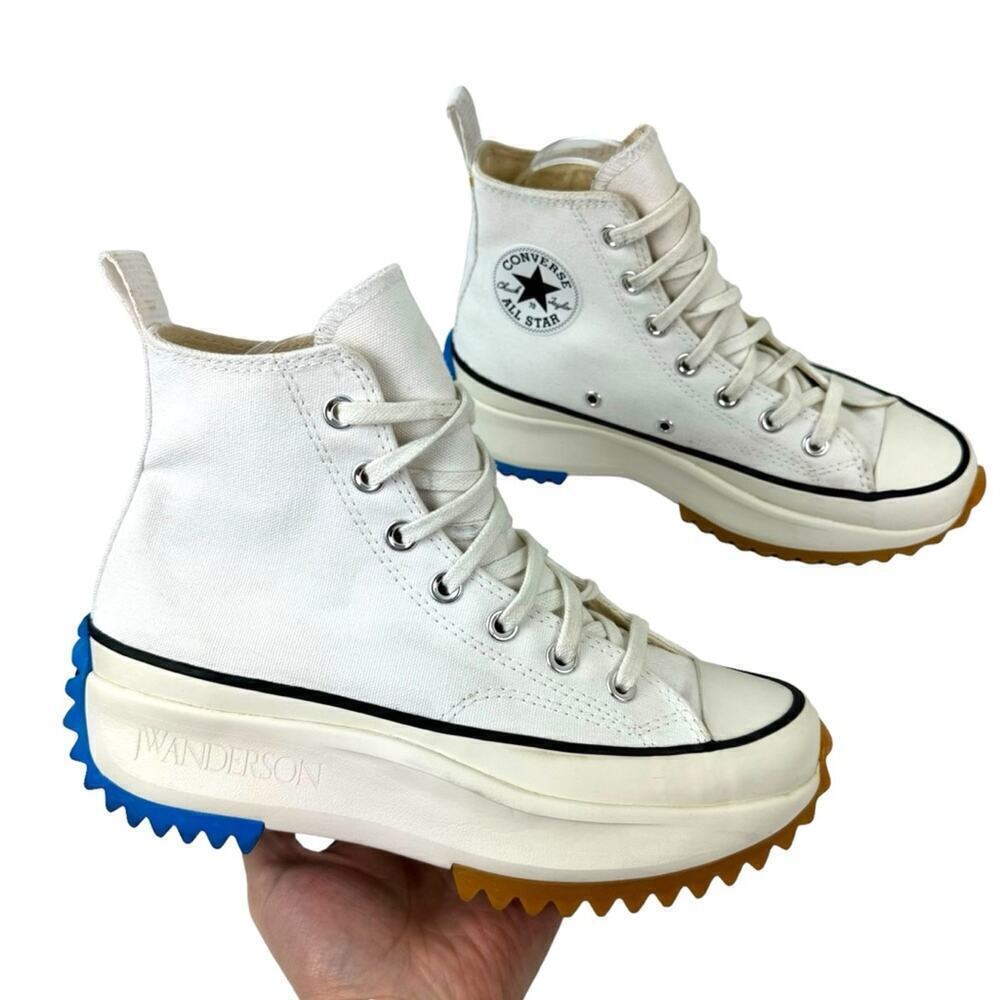 Converse X JW Anderson Run Star Hike Chunky Platform Sneakers White Blue SZ 7.5